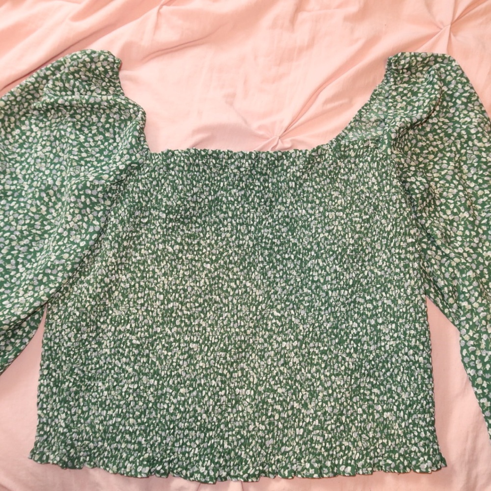 Abercrombie & Fitch Green Patterned Blouse